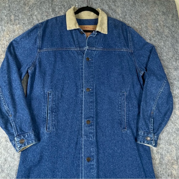 Levi's Vintage Classic Cowboy Denim/Corduroy Collar Trench Coat Duster 80s 90s M - Picture 5 of 16
